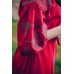 Embroidered dress "Hot Maroon"